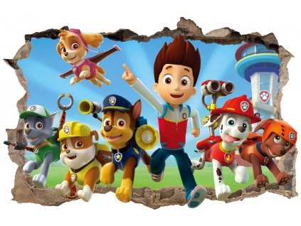 NÁLEPKY NA STENY PSI PATROL Otvor 58 100x65 cm_0