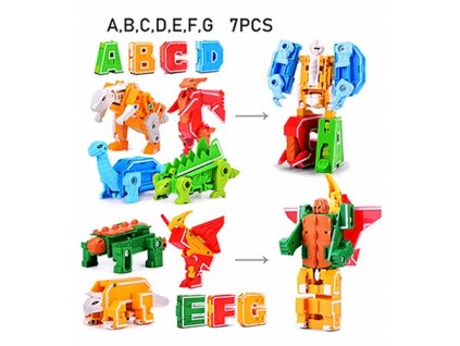 TRANSFORMERS - Transformers 7 Roboty Písmená Abeceda Dinosaury A-G_0