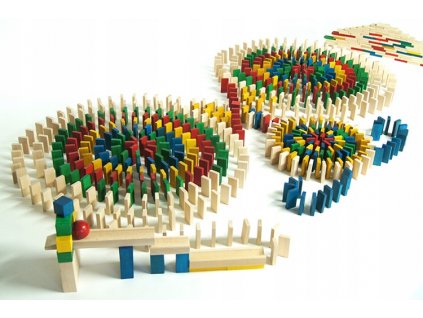 Farebné Domino Drevené Bloky 830 ks DABO_2