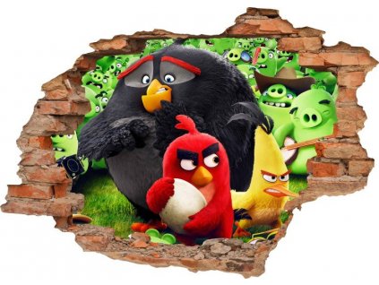 NÁLEPKY NA STENU Diera v stene ANGRY BIRDS 2_2