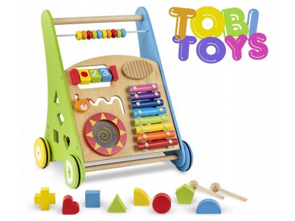 DREVENÉ DETSKÉ CHODÍTKO, TLAČNÉ VZDELÁVACIE JEŹDZIK TOBI_0