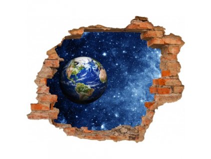 FOTO TAPETY 3D PRIESTOR TAPETY ZEME, NEBA OTVOR V STENE_0