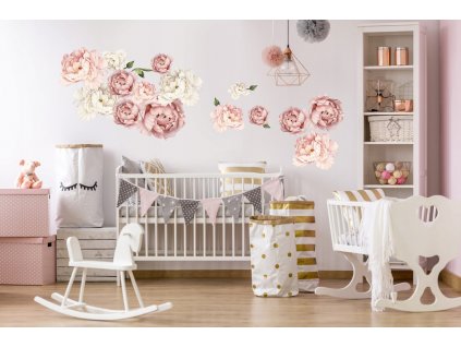PEONIES kvety PEONIES WALL DECALS 160 MEGA_0