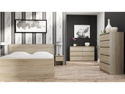 VEĽKÁ KOMODA 120 CM, 6 ZÁSUVIEK * DUB SONOMA_4