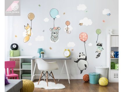 Samolepky na stenu pre deti BALÓNOVÉ zvieratká_0