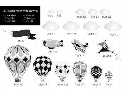 Stena nálepky BALÓNY rovine latwiec cloud XL_0