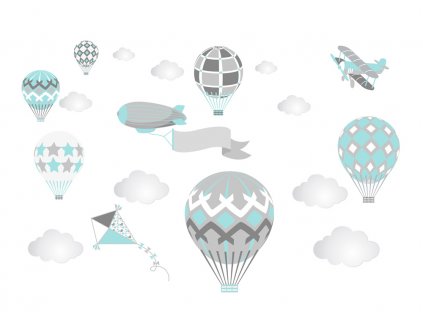 Stena nálepky BALÓNY latwiec rovine cloud XL_0