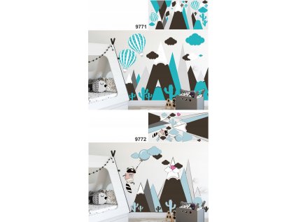 detské samolepky na stenu horský balón XL_0