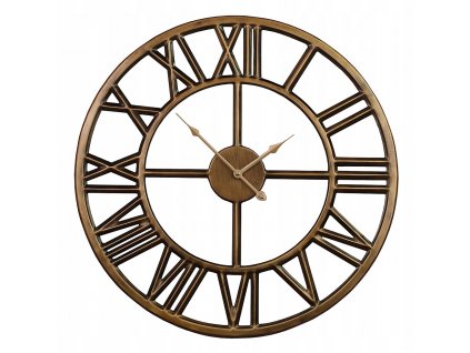 Nástenné hodiny zlatý bronz kovový rímsky loft 45c_0