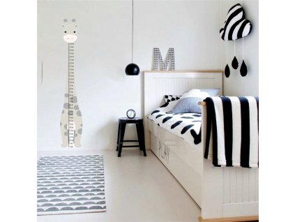 Stena nálepky lopatka rastu pre dieťa žirafa_0