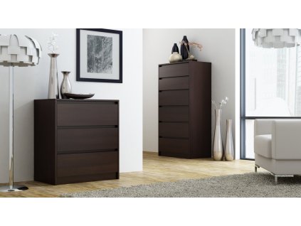 HRUDNÍK BIELIZNÍKA 6 zásuviek, VÝŠKA 140 CM KARO K6 WENGE_3