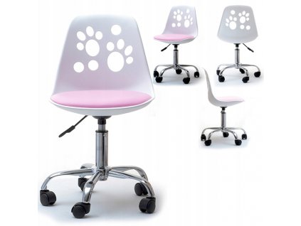 HOJDACIA STOLIČKU PRE DIEVČATÁ NOHY BIELA RUŽOVÁ_0