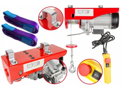 Zdvihák, výťah, naviják - Elektrický lanový navijak 400/800 kg + pásy_0