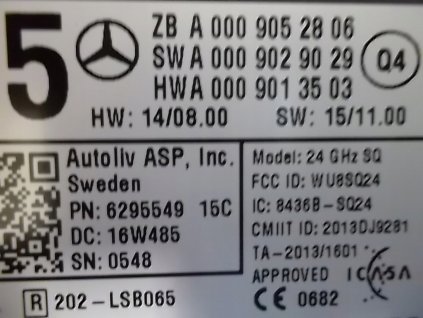 MERCEDES A0009052806 NOVÝ RADAR NA Fakturáciu s DPH_0