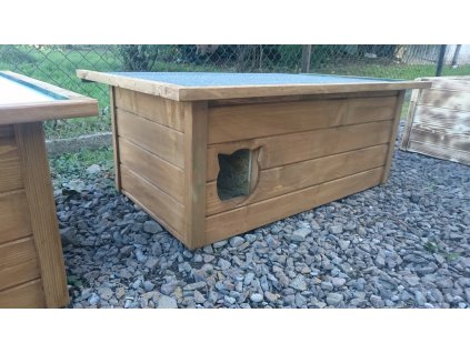 Pelech pre Mačky - Ohrievanie 3cm Chata Buda pre mačku s vestibulou_0