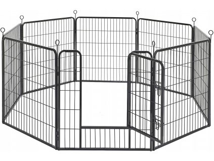 Klietka, ohradka pre psa -  Klietka pre ohrádku pre psov 8 panelov 77x80 cm čierna_0