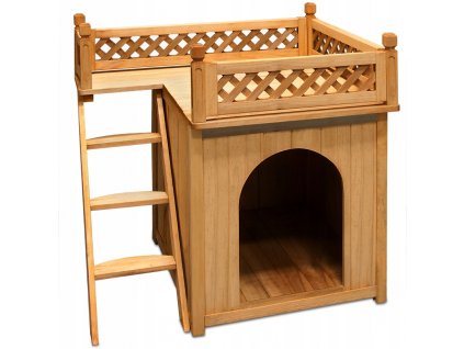 Búda pre psa - Buda pre psie drevené posteľ s balkónom_0