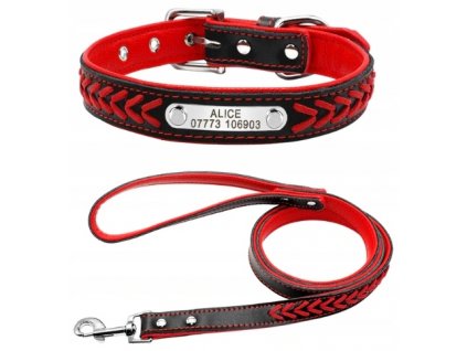 Obojok pre psa -  Golier a psie vodítko s engrafom menom telefón m_0