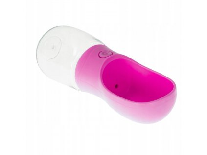 Zásobník na krmivo - Cestovná fľaša misa pre psov 350 ml ružový_0