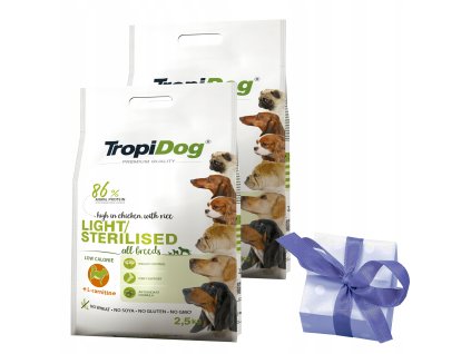 Krmivo pre psy - Tropidog Svetlo a sterilizované 5 kg + darček_0
