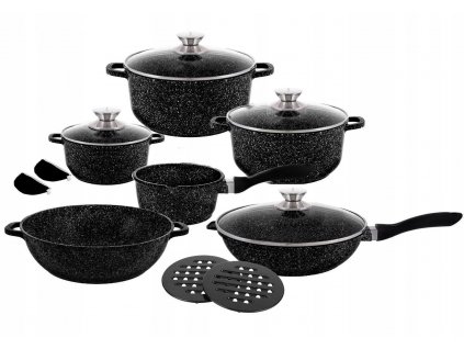 Sada hrncov - Sada hrncov s plášťom. Mramor. 14 EL. Edel hoff eh_0