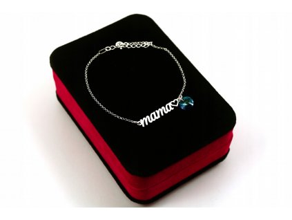 Strieborný náramok MAMA s krištáľom Swarovski_0