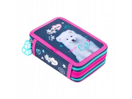 Peračník - Trojité puzdro na ceruzku s WY. Roztomilý pes - denný priateľ_0