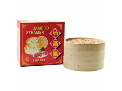 Naparovací hrniec - Bambusový parník koleso dvojúrovňový 25 cm_0
