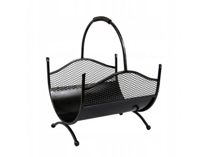 Black metal kôš na drevo rack_0