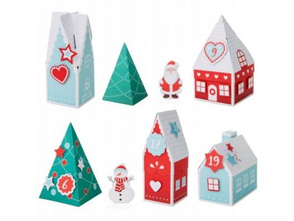 Adventný kalendár - Adventný kalendár DIY zimné dedinské domy x24_0