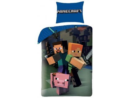 Posteľná BIELIZEŇ 160x200 MINECRAFT LEGO STEVE ALEX PRASA DIEŤA_0