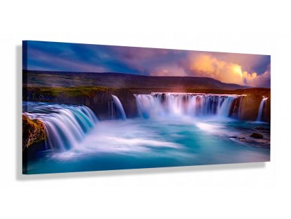 OBRAZ LED podsvietenie 120x50 LAMPA VODOPÁD_0