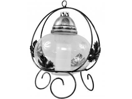 Večné svetlo, kahanec - Donášať umeleckého skla s vysokým 42cm strieborný Košík_0