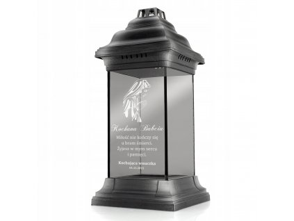 Večné svetlo, kahanec - Znicz Flower Lantern Black Glass Chapel_0