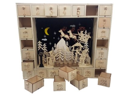 Adventný kalendár - Adventný kalendár prázdny podsvietený LED dióda_0
