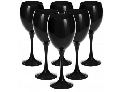 Krásne poháre na víno ČIERNA ČIERNA farba 300ml_0