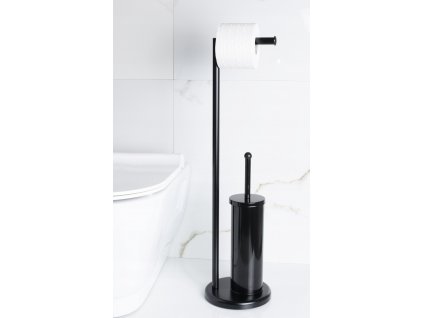 STOJAN WC, TOALETNÉHO PAPIERA, WC KEFU, ČIERNA_0
