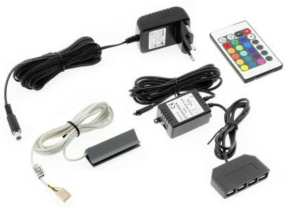 Osvetlenie nábytku LED pás - ZESTAW 1 x klips LED PCV RGB do półek szyb klipsy_0