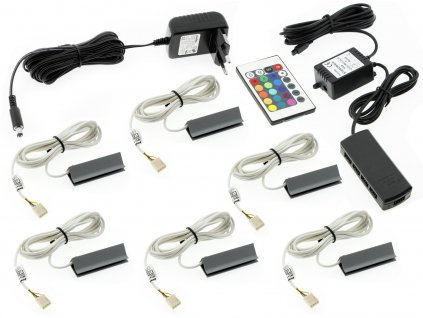 SADA 6 x klip PVC LED RGB pre police, sklo, klip_0