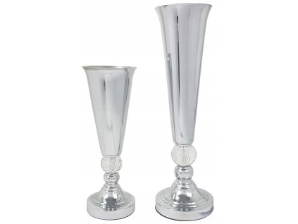 VAS SADA x2 STRIEBORNÁ KOVOVÁ VÁZA VÁZA_0