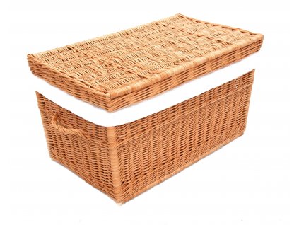 Krásna veľká prútená truhlica.Výrobca_1