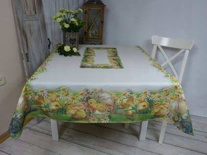 obrus na stôl Veľkonočné vajíčka 140x220 polyester VEĽKONOČNÉ_0