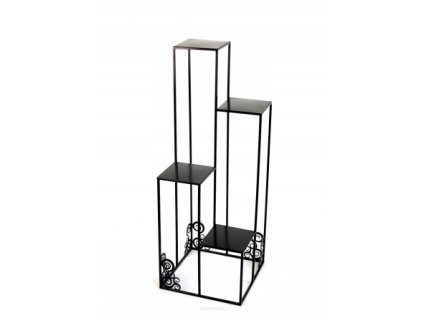 Stojan na kvety Kwietnik metalowy stojak 110cm czarny LOFT 1538_0