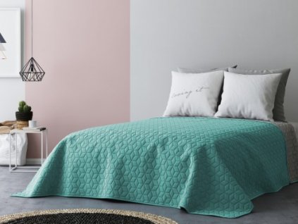 Dekoratívne Prešívaný prehoz cez posteľ 220x240 Sivá Zelená ĎALEJ_0