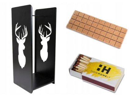 Stojan na drevo - Kosz na drewno Jeleń GRATIS ZAPAŁKI I PODPAŁKA_0