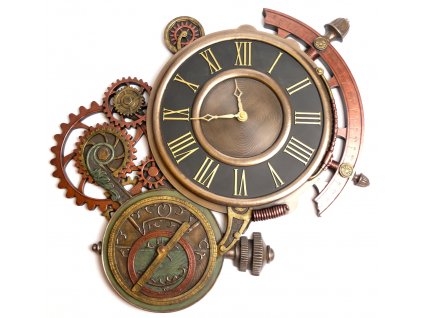 STEAMPUNK ASTROLABIUM WALL CLOCK ** ZA DARČEK_0