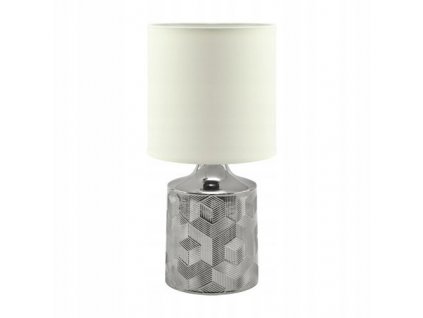 Biela a strieborná stolová lampa v glamour štýle IDEUS