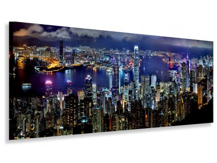 OBRÁZOK 150x60 led podsvietenie NOC Hong KONG MESTA_0