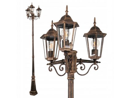 Stĺpíkové osvetlenie - Park Lampa Stojacia Lantern 3xE27 2,5 m_0