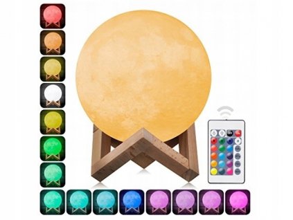 MOON LIGHT 3D RGB LAMPA 16farebná 14 CM PILOT_0
